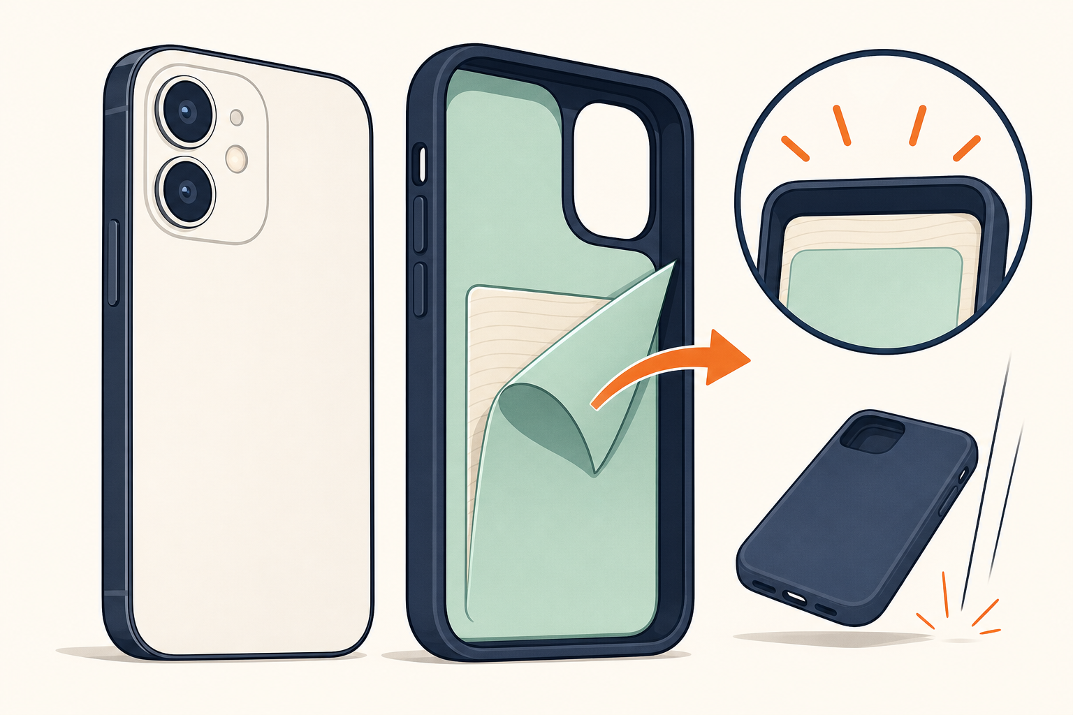 Illustration for GSMArena reports iPhone Duo silicone case requires adhesive