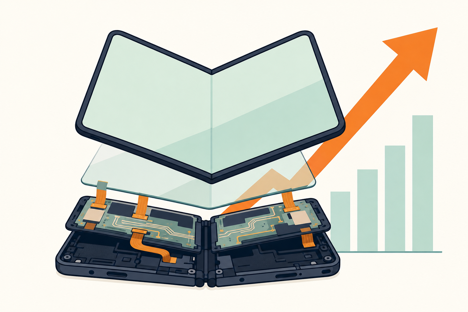 Illustration for Omdia forecasts 44% rise in foldable display shipments in 2026
